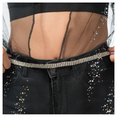 Ceinture femme strass Argent 113 cm TU