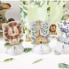 Centre de Table Anniversaire Animaux de la Savane en papier X 3