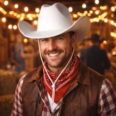 Chapeau de cowboy en feutre blanc pour enfant