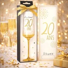 Coffret Cadeau Flûte à Champagne Anniversaire 20 Ans
