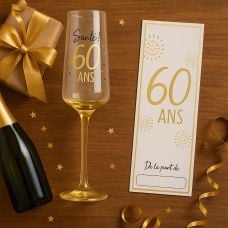 Coffret Cadeau Flûte à Champagne Anniversaire 60 Ans