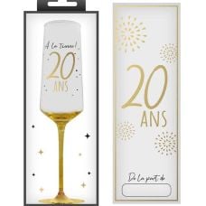 Coffret Cadeau Flûte à Champagne Anniversaire 20 Ans