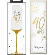 Coffret Cadeau Flûte à Champagne Anniversaire 40 Ans