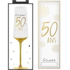 Coffret Cadeau Flûte à Champagne Anniversaire 50 Ans