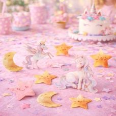 Confettis anniversaire enfant Licorne magique x25 - Décoration fête féerique