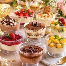 SLTAXAR Lot De 50 Gobelets à Dessert Plastique Dur Réutilisables 200ml Transparents - Idéaux Fêtes Et Occasions Spéciales