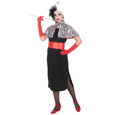D guisement Femme Robe Dalmatien avec Cape 4 Pi ces XS Badaboum