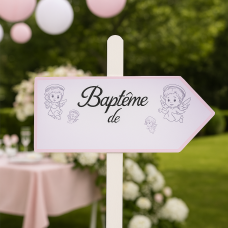 Fléche signalétique Theme Baptême Fille