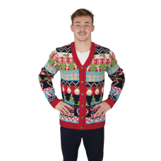 Gilet De Noël Enfant Tricoté Main - 100% Laine - Père Noël - Taille 8 Ans