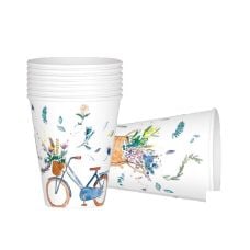 Gobelet jetable en carton - Lot de 8 - Thème champêtre