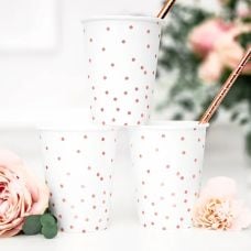 Gobelet jetable à pois rose gold 260ml