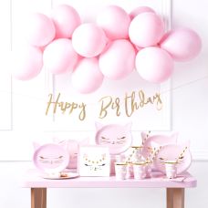 Kit Décoration Anniversaire Rose Or - 30 Invités Avec Vaisselle Et Ballons