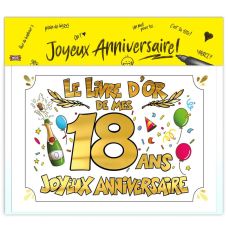 Livre D'or 18 Ans: Livre D'anniversaire 18 Ans Rouge Et