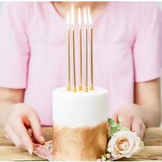 Lot De 12 Bougies Fines Métalliques Pour Gâteaux D'anniversaire, Mariage, Fête Prénatale, Décoration De Fête 1er, 12, 18, 24, 40, 50e, 60e