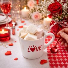 Mug mariage LOVE “À la folie” en porcelaine blanche – Cadeau romantique