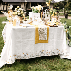 Ibiza - Beige Nappe 100% Coton Pour Cuisine, Dîner, Plateau De Table, Décoration De Fête