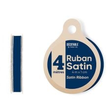 Ruban mariage en satin Bleu marine 4 mètres x 1 cm