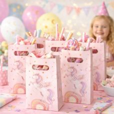 Sac anniversaire Licorne magique x6 – Sachets cadeaux fête enfant féerique