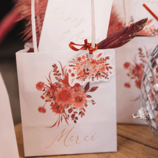 Ensemble Sac Cadeau Dessin Animé Rouge Et Blanc - Avec Papier Calque, Enveloppe Et Carte - Pour Dragées Et Bonbons Fête