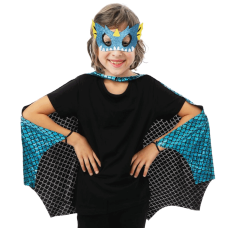 Déguisement Dragon Enfant – Combinaison Avec Ailes, Masque, Queue Et Griffes – 110 à 160 Cm (4-13 Ans)