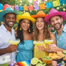 Sombrero En Paille Avec Paillettes Noires - Marque Calidad - Occasion, état Correct - Style Mexicain