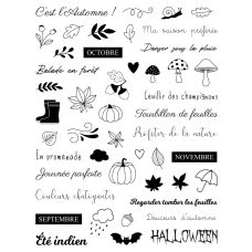 Transparent Sentiment Tampon Transparent Sentiment Automne, loisirs creatifs pas cher - Badaboum