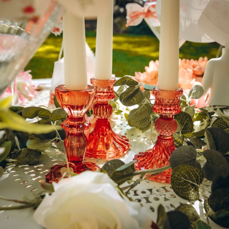 Bougeoir En Verre Ambré Multi-niveaux - Déco Romantique Et élégante