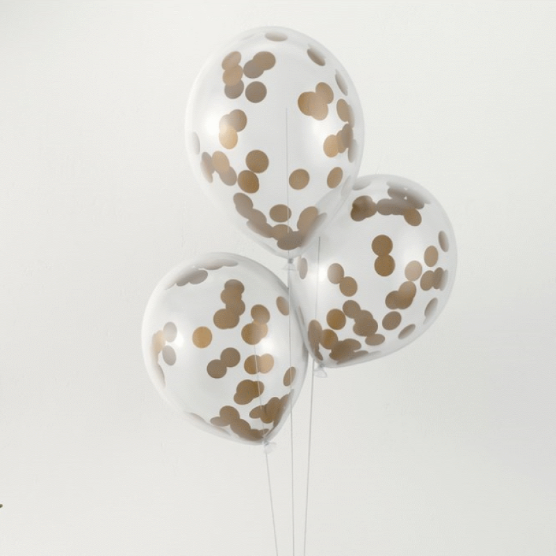 Ballons Confettis Or - Ballon Mariage pas cher - Badaboum