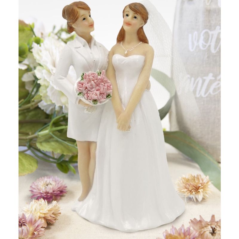 Sujet De Mariage Vintage - Figurine Homme Et Femme - Hauteur 12 Cm - Bon état