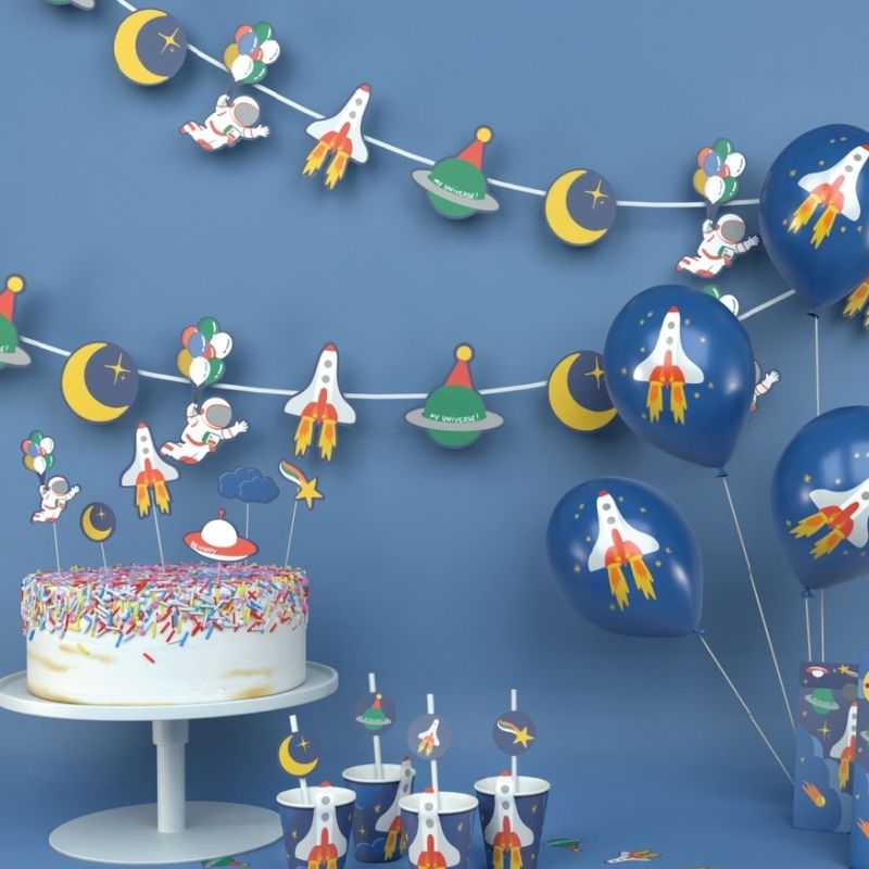Ballons Espace Astronaute – Décoration Anniversaire 6 Ans – Thème Cosmique
