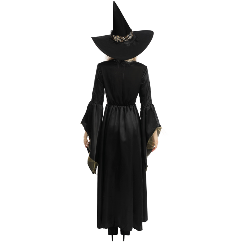 Robe Gothique Médiévale Sorcière Vampire - Déguisement Halloween Femme Élégant