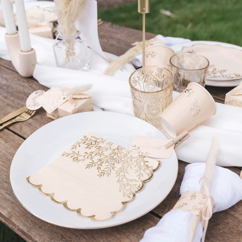 25 serviettes non-tissées rose gold premium 40 cm Table'Colors