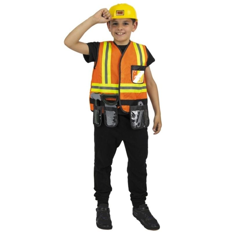Toyvian Casque De Chantier Jaune Pour Enfant, Déguisement 3 Pièces