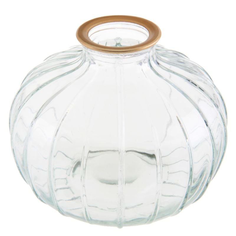 Vase boule ancien en verre soufflé
