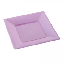 Assiette réutilisable plastique PS carrée transparente 350ml H40mm