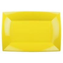 Plateau en plastique rectangulaire Vert anis 34x23cm, vaisselle jetable -  Badaboum