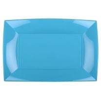 Plateau en plastique rectangulaire Rouge 34x23cm, vaisselle jetable -  Badaboum