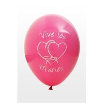 Ballon vive les mariés blanc x8, ballons mariage - Badaboum