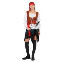 Déguisement femme pirate pas cher noire et rouge