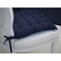 Galette de chaise coussin rehausseur en coton Bleu marine, 40 x 40