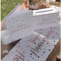 Rorchio Assiette Jetable Anniversaire Rose Gold, Vaisselle Carton