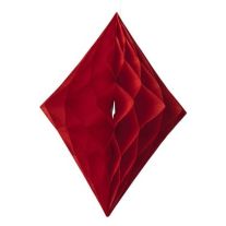 DÉCOR COEUR ALVÉOLÉ PAPIER DE SOIE 24CM ROUGE