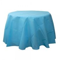 Nappe ronde en toile cirée anti-taches Ø 140 cm. Broderie Transparente