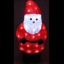 Père Noel acrylique lumineux 30 LED, Decoration de noel pas cher