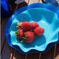 Assiette jetable en carton bleu x10