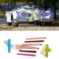 Couronne Organza Blanc Deco Voiture, decoration mariage - Badaboum