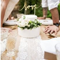 Chemin de table en vrai jute dentelle blanc 20cm, deco mariage - Badaboum