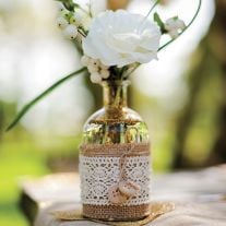 Chemin de table en vrai jute dentelle blanc 20cm, deco mariage - Badaboum