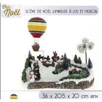 Village de noel roulotte et marchand pop corn, deco Noel pas cher - Badaboum