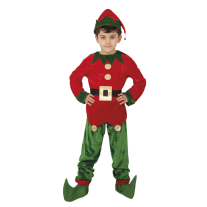 Costume De Lutin De Noël Pour Enfant 5-11 Ans - Jupe, Bonnet, Ceinture, Chaussettes Et Chaussures Inclus